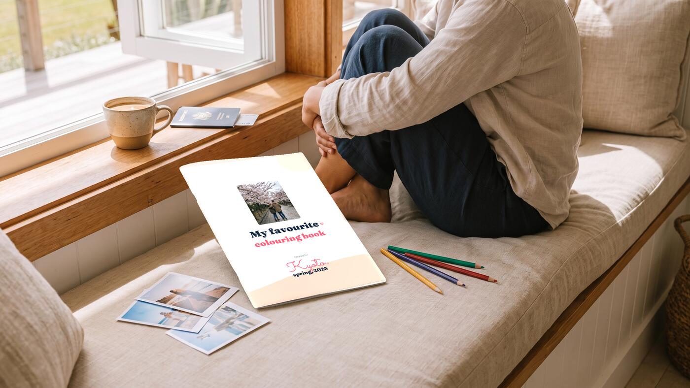Travel memory colouring books
